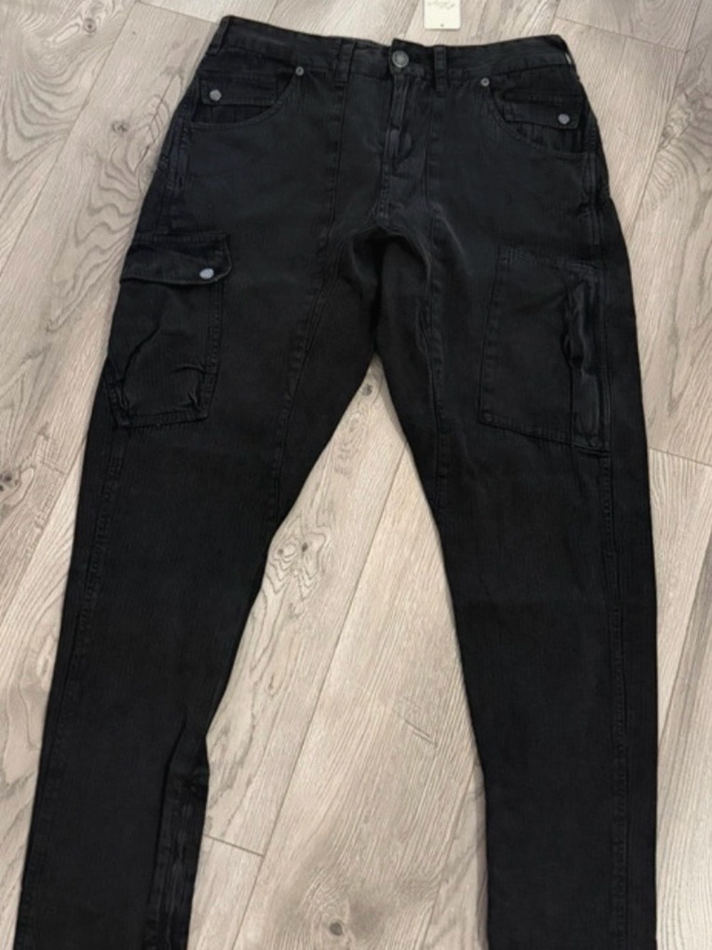 Free People Women’s NWT Black Cargo Jeans - Slim Fit size 8